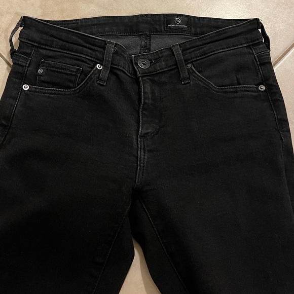S) AG Adriano Goldschmied Super Stretch Split side Slim Ankle Skinny Jeans Black - Picture 10 of 12
